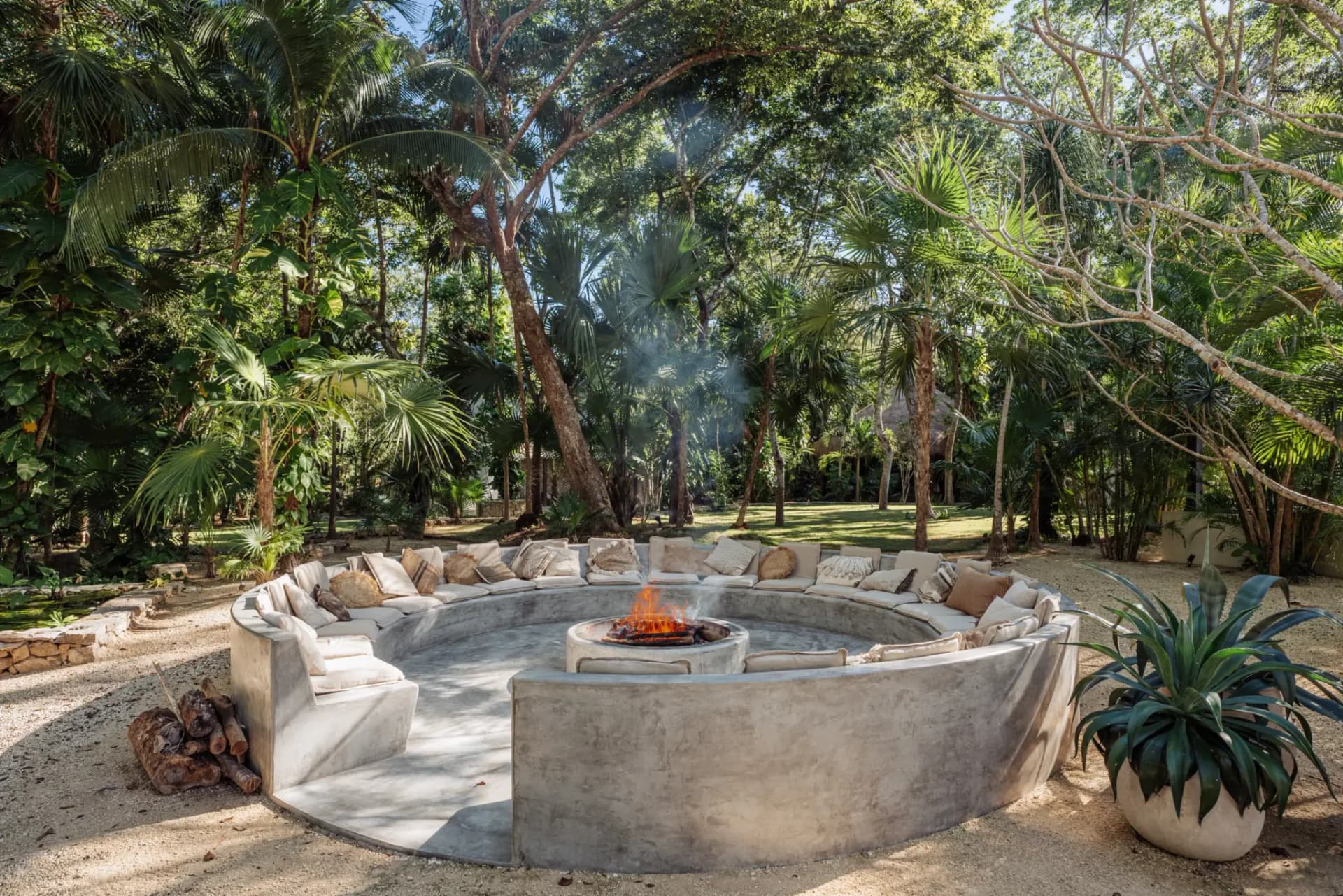Onze Xpuha, candle-lit cenote chamber set for ceremony