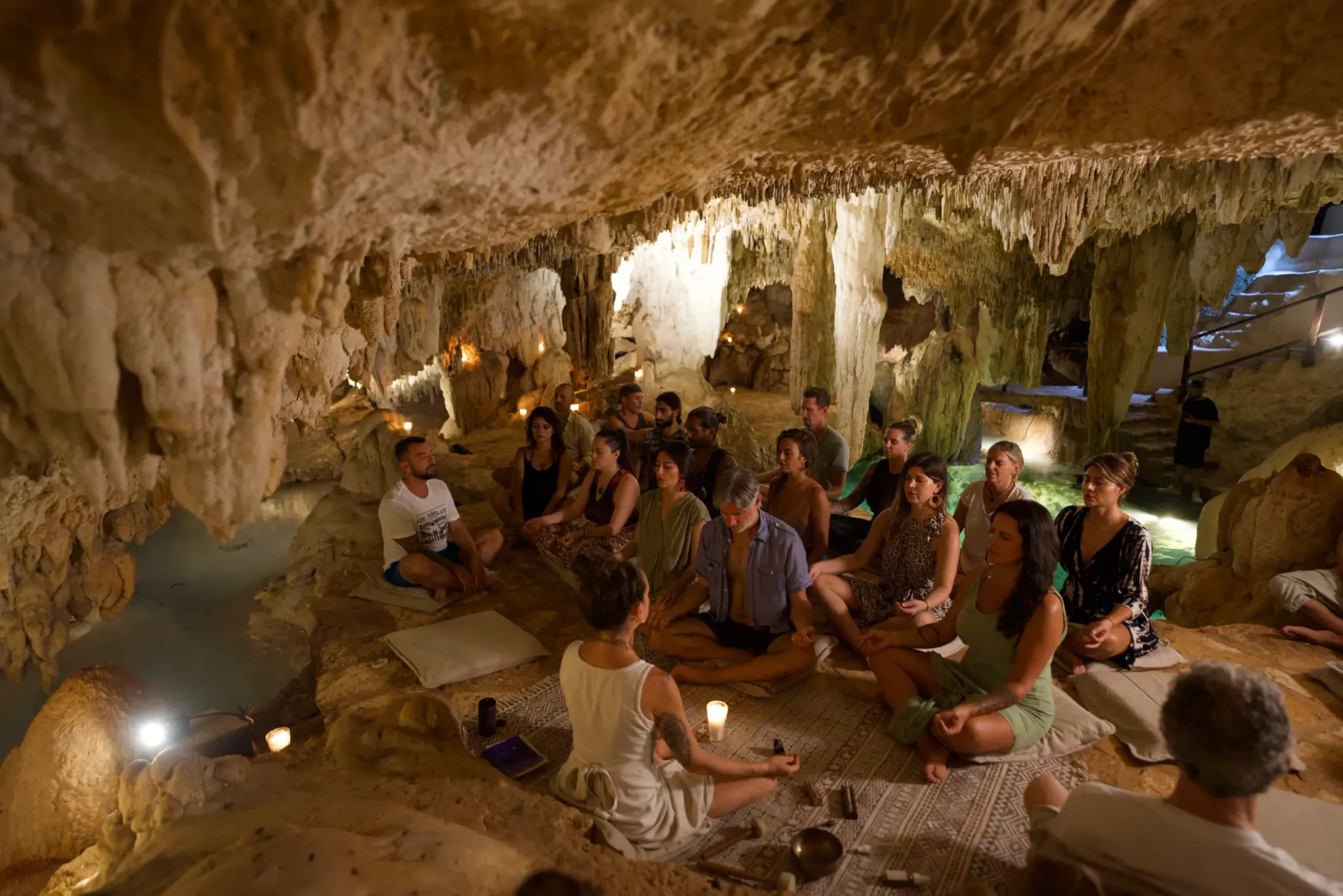 Breathwork session at Onze Xpuha wellness retreat, Riviera Maya